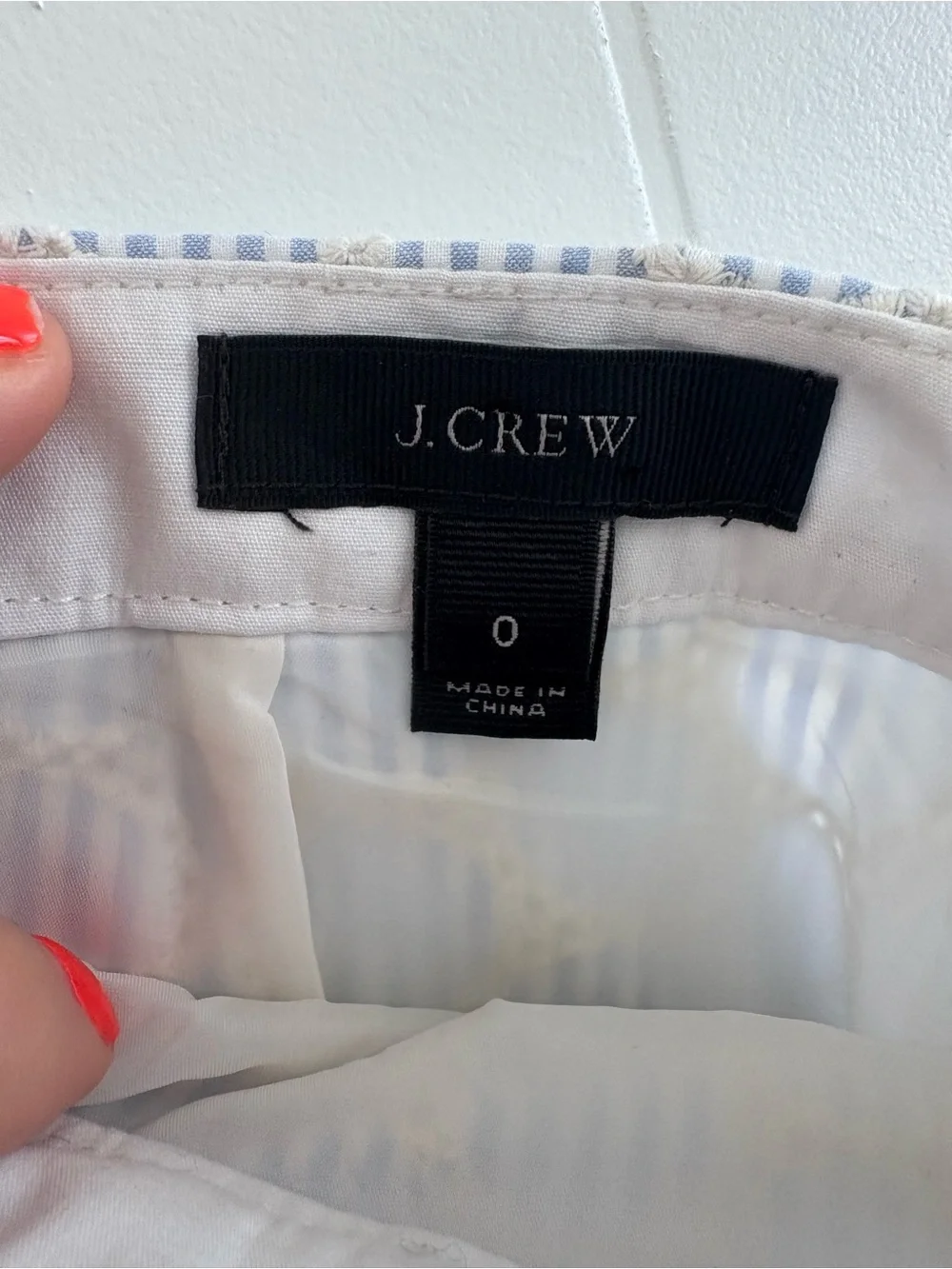 J. Crew Light Blue Printed Ruffle-Hem A-Line Skirt